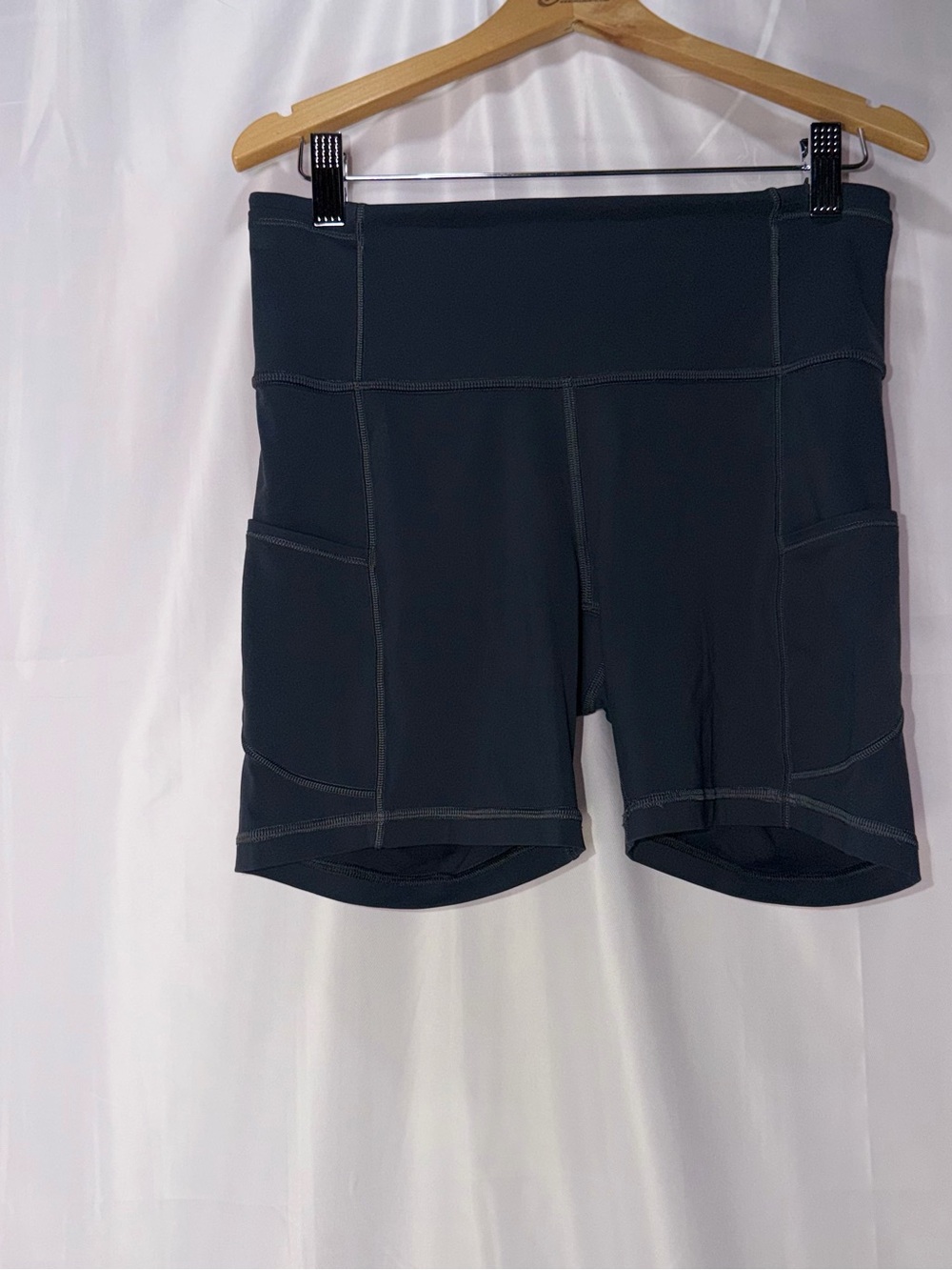 lululemon athletica Dark Grey High-Rise Athletic Bike Shorts with Side Pockets